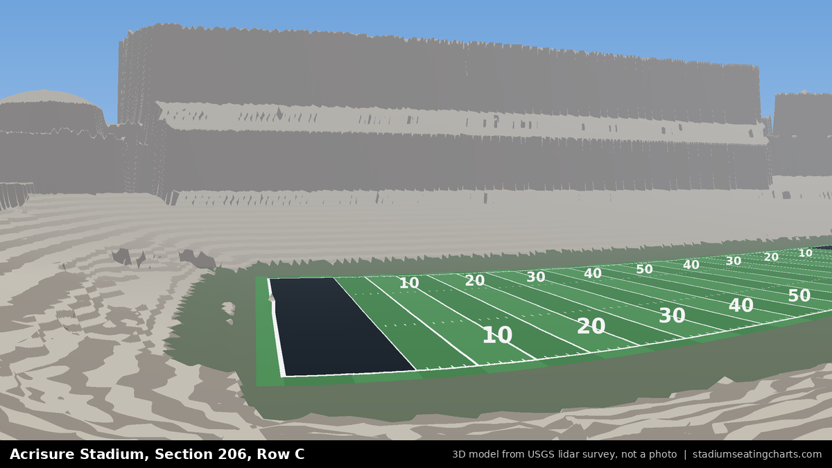 View from Acrisure Stadium Section 206, Row C, looking toward the field