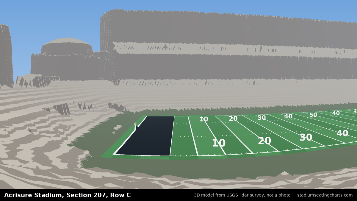 View from Acrisure Stadium Section 207, Row C, looking toward the field