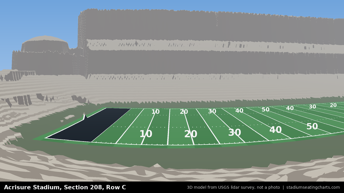 View from Acrisure Stadium Section 208, Row C, looking toward the field