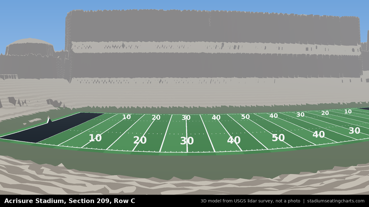 View from Acrisure Stadium Section 209, Row C, looking toward the field