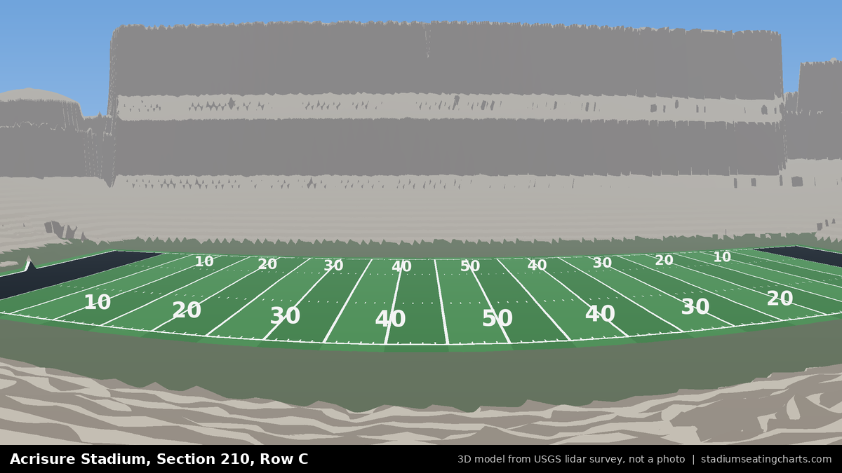 View from Acrisure Stadium Section 210, Row C, looking toward the field