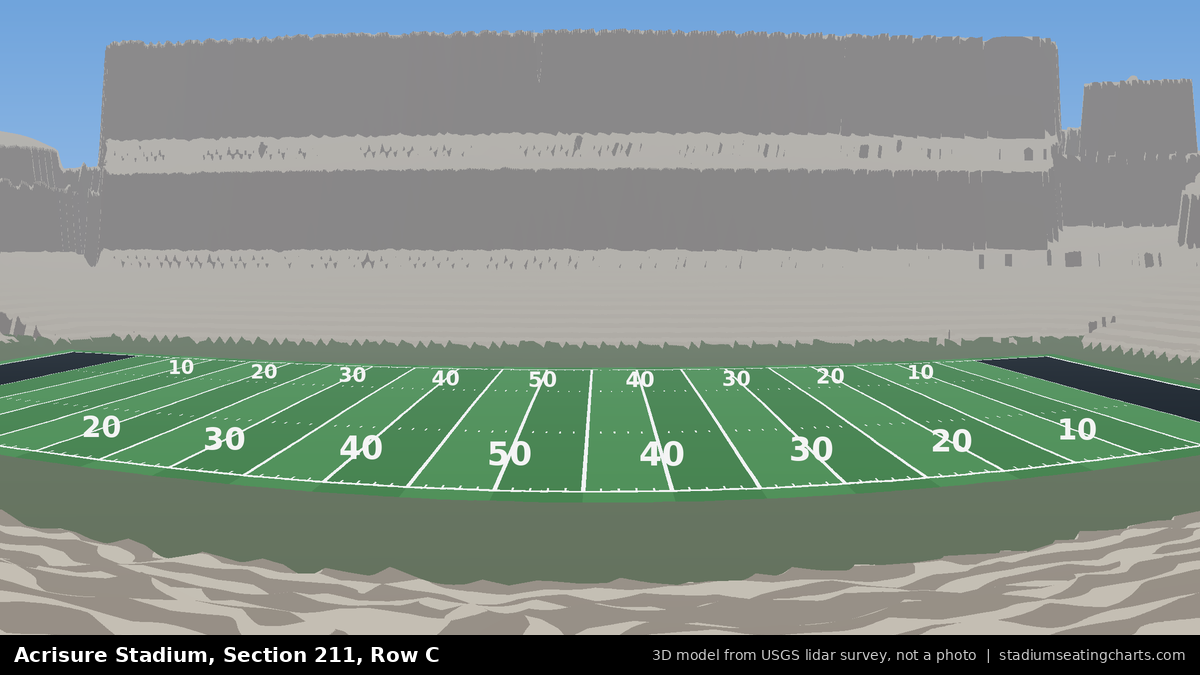 View from Acrisure Stadium Section 211, Row C, looking toward the field