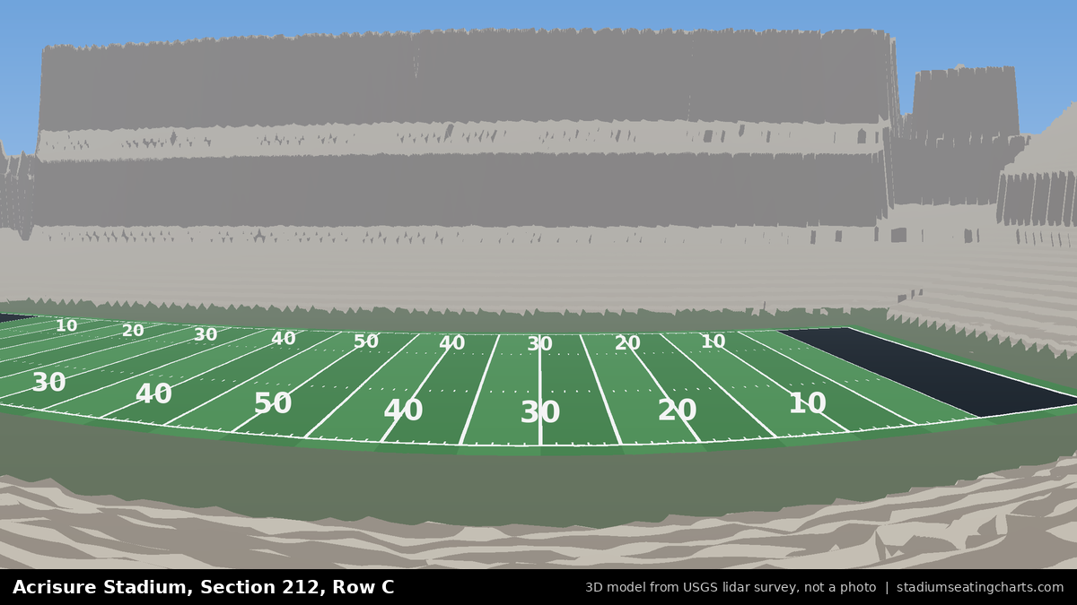 View from Acrisure Stadium Section 212, Row C, looking toward the field