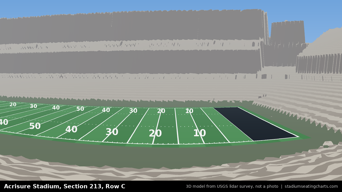View from Acrisure Stadium Section 213, Row C, looking toward the field