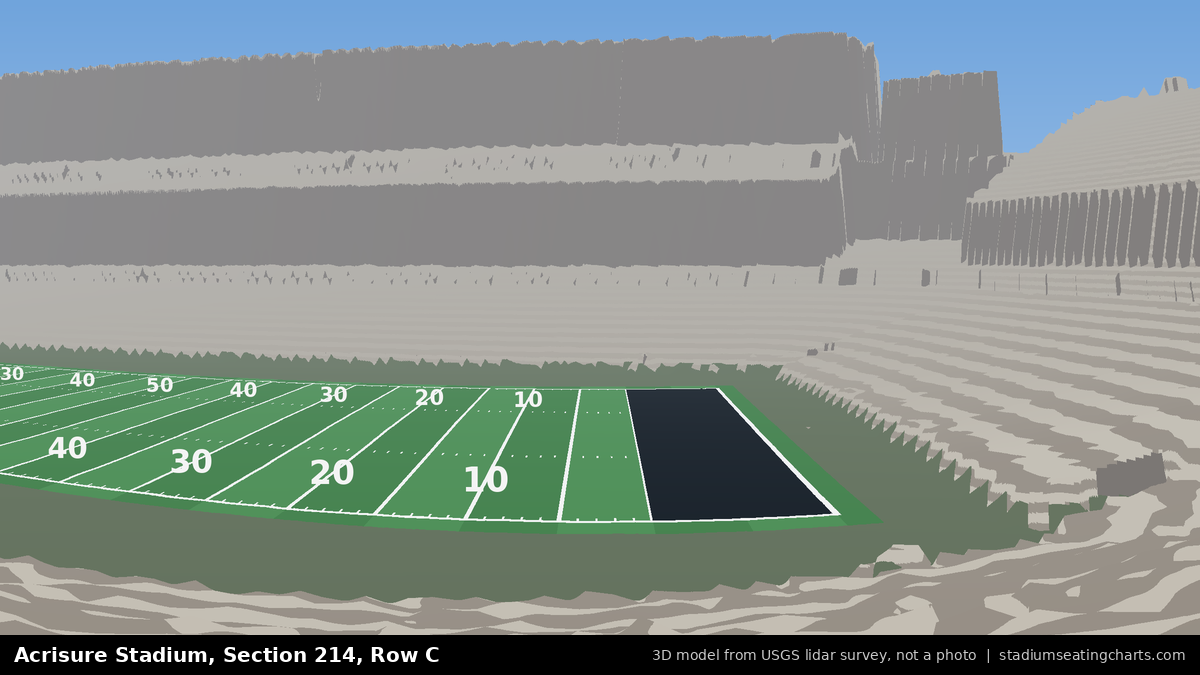 View from Acrisure Stadium Section 214, Row C, looking toward the field