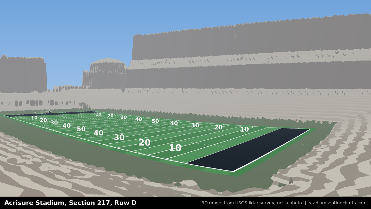 View from Acrisure Stadium Section 217, Row D, looking toward the field