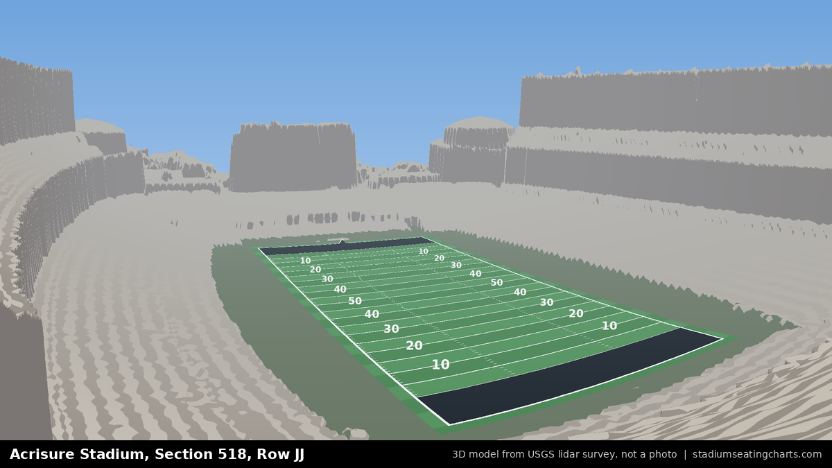 View from Acrisure Stadium Section 518, Row JJ, looking toward the field