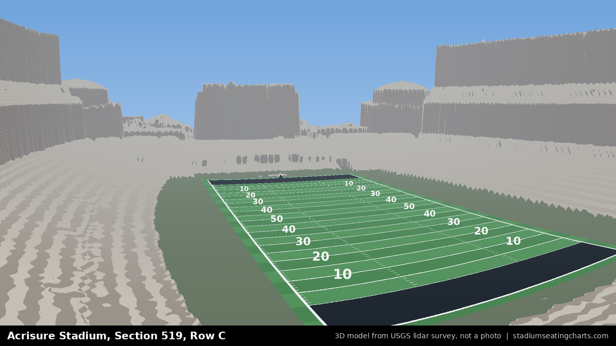 View from Acrisure Stadium Section 519, Row C, looking toward the field