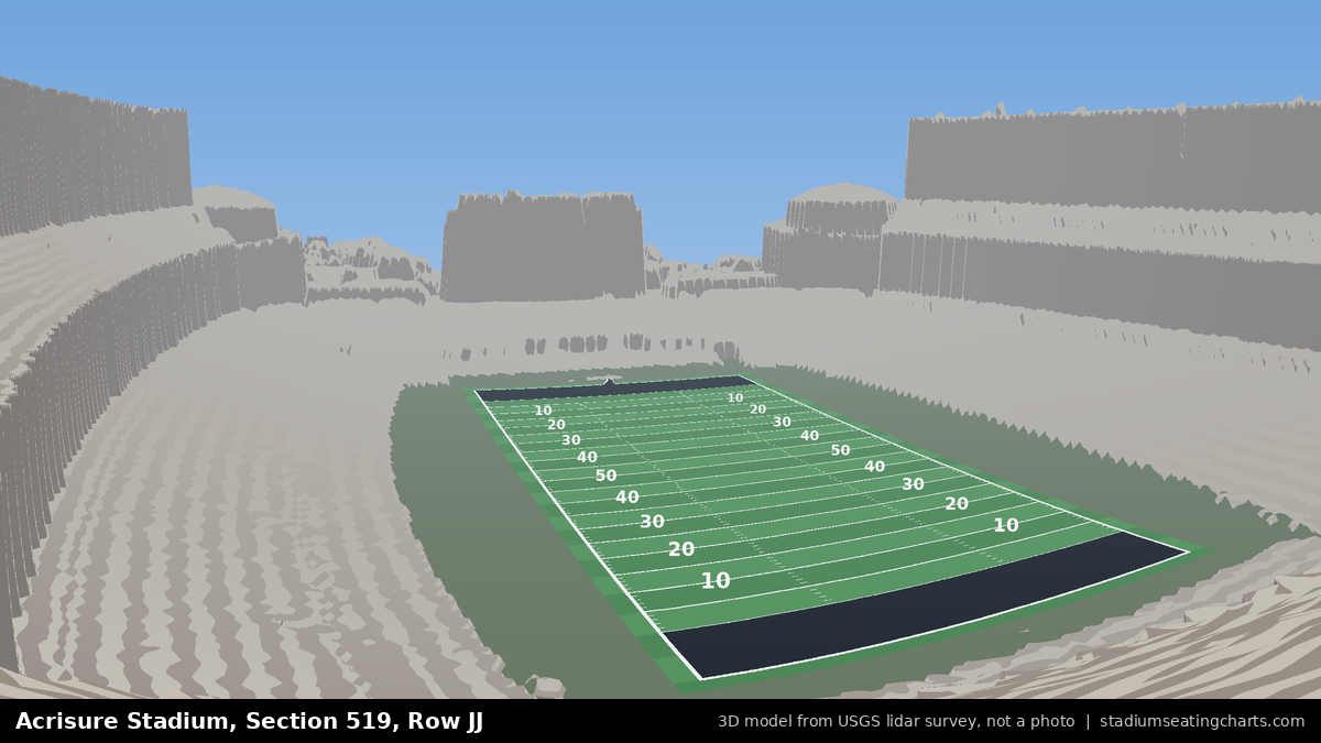 View from Acrisure Stadium Section 519, Row JJ, looking toward the field