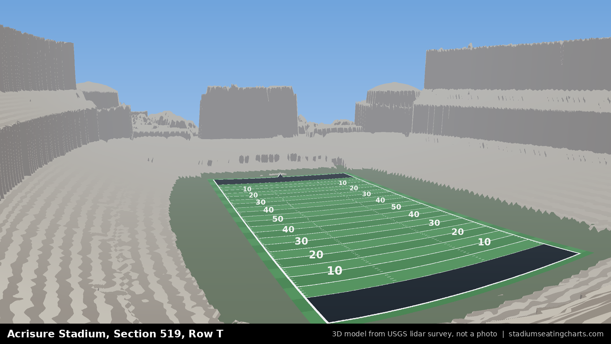 View from Acrisure Stadium Section 519, Row T, looking toward the field