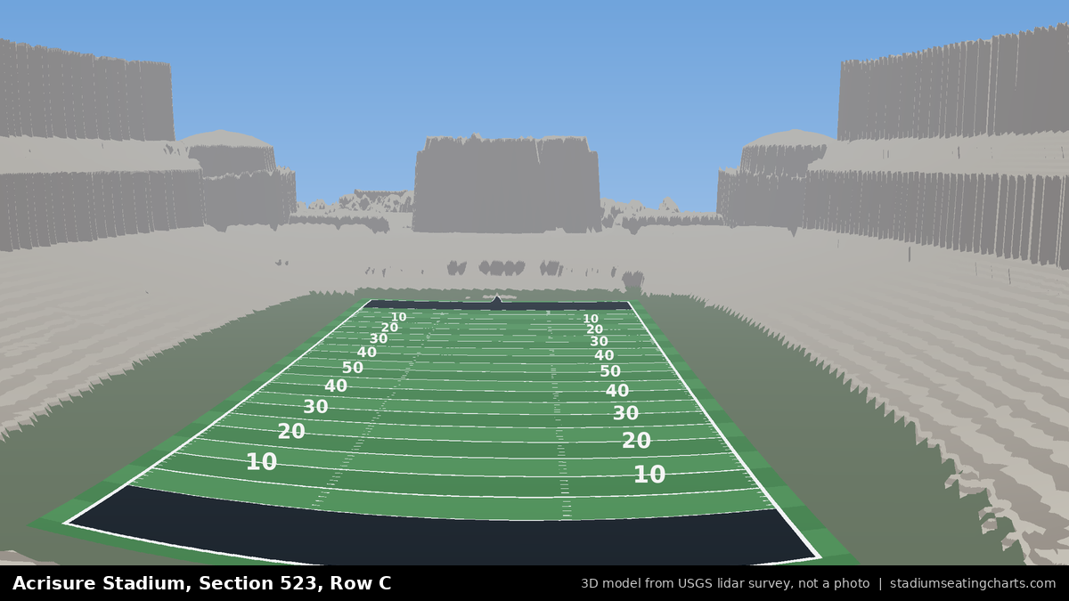 View from Acrisure Stadium Section 523, Row C, looking toward the field