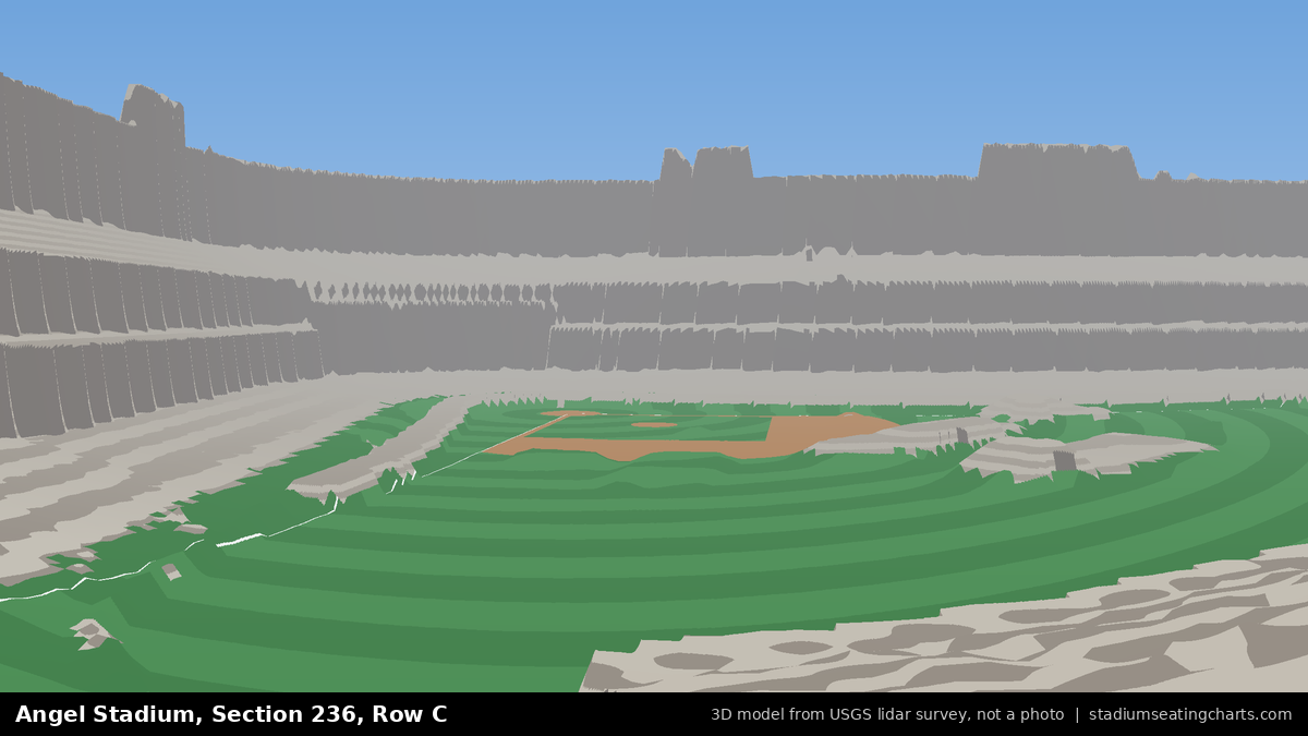 View from Angel Stadium Section 236, Row C, looking toward the pitcher's mound