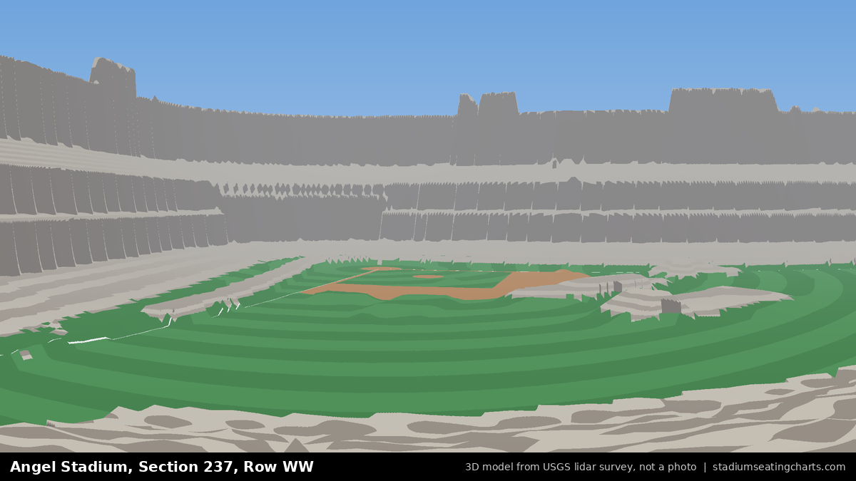 View from Angel Stadium Section 237, Row WW, looking toward the pitcher's mound