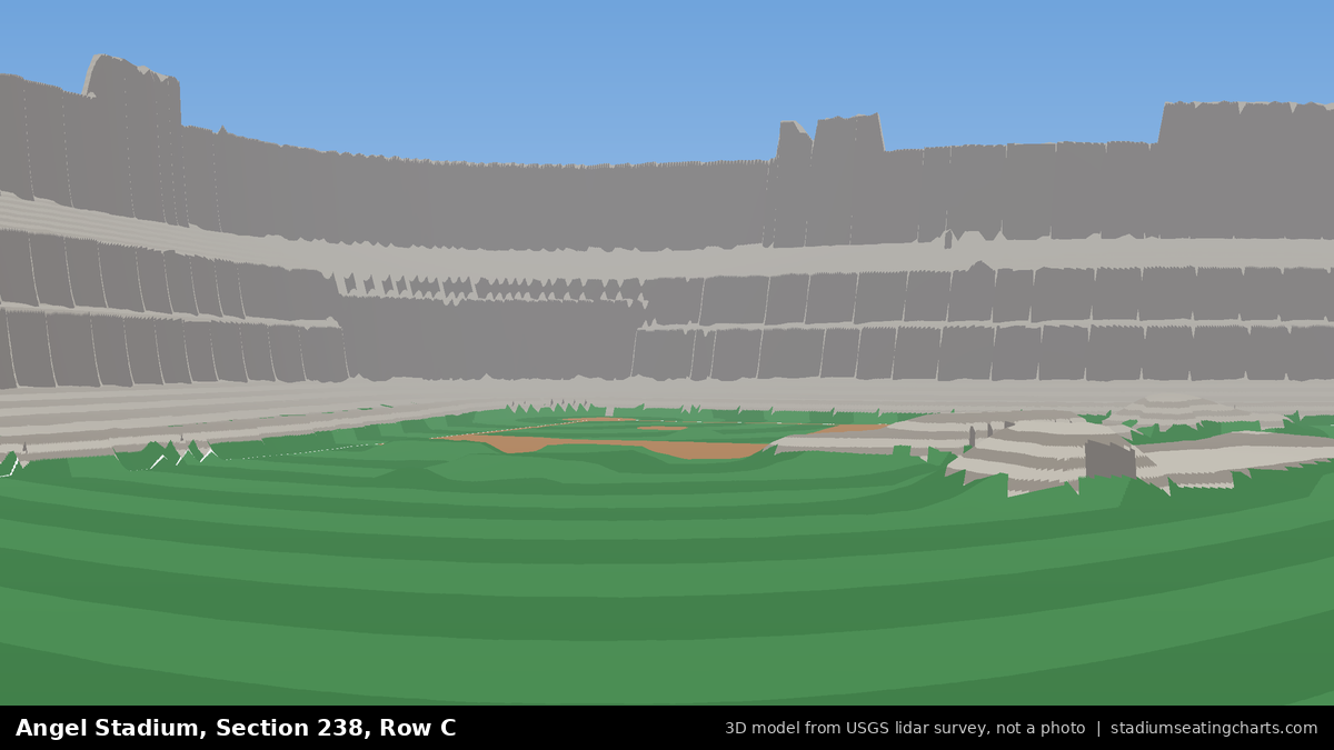 View from Angel Stadium Section 238, Row C, looking toward the pitcher's mound