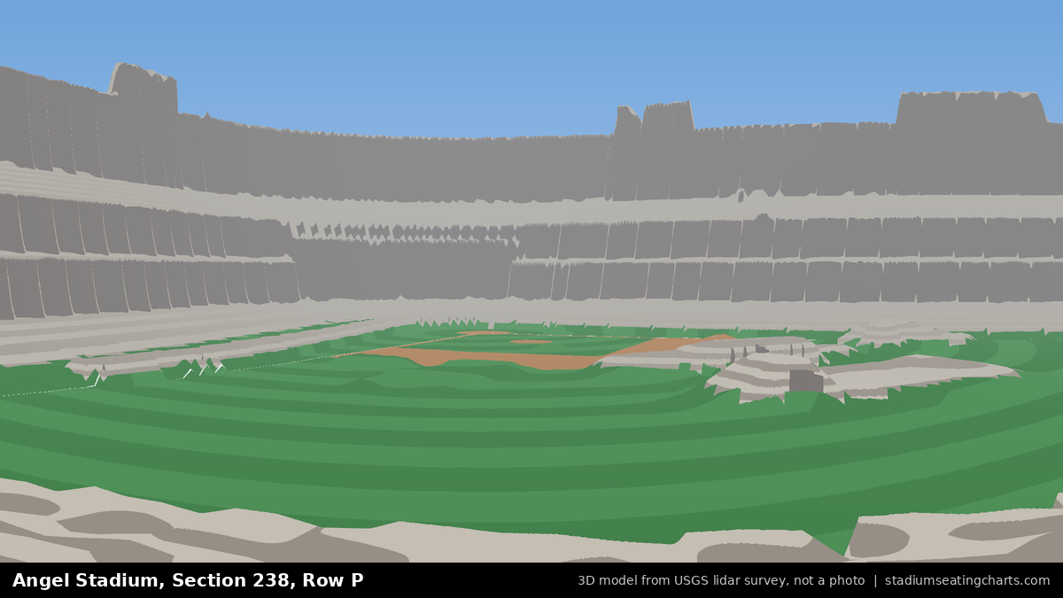 View from Angel Stadium Section 238, Row P, looking toward the pitcher's mound