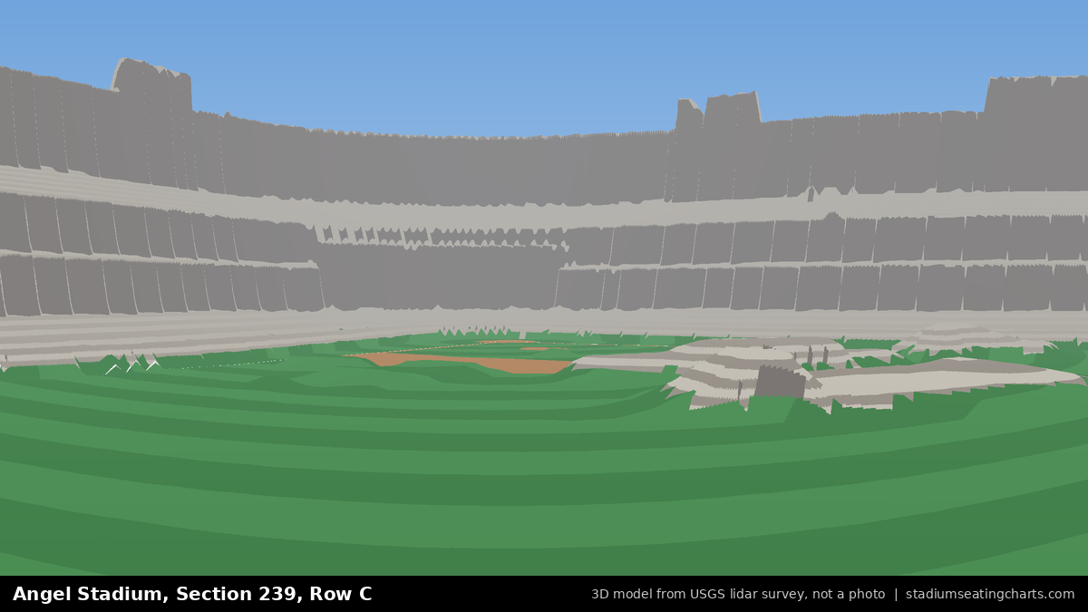 View from Angel Stadium Section 239, Row C, looking toward the pitcher's mound