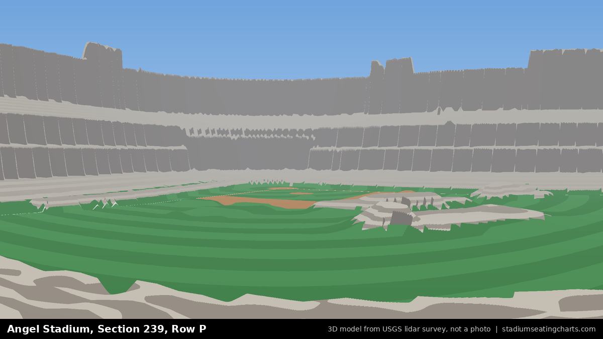 View from Angel Stadium Section 239, Row P, looking toward the pitcher's mound