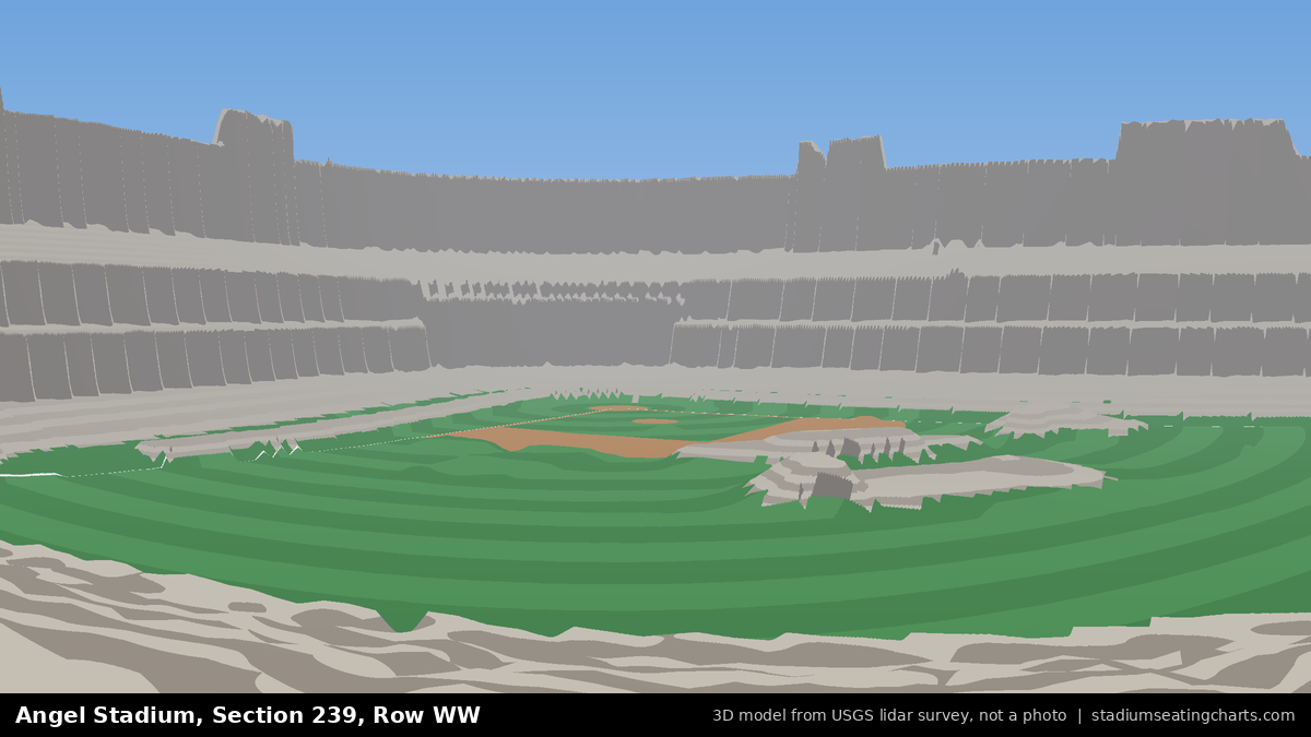 View from Angel Stadium Section 239, Row WW, looking toward the pitcher's mound