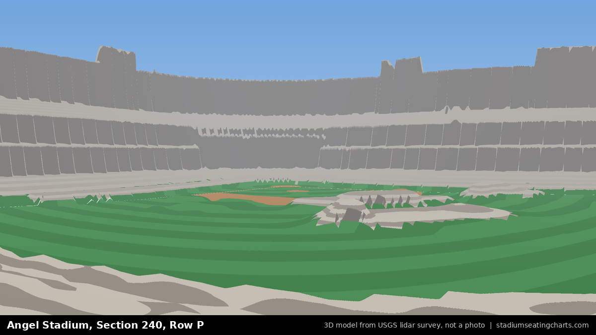 View from Angel Stadium Section 240, Row P, looking toward the pitcher's mound