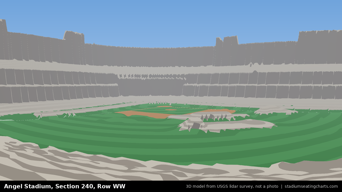 View from Angel Stadium Section 240, Row WW, looking toward the pitcher's mound