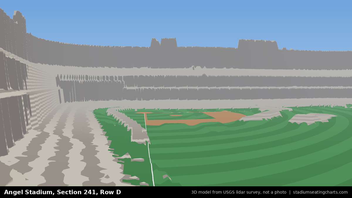 View from Angel Stadium Section 241, Row D, looking toward the pitcher's mound
