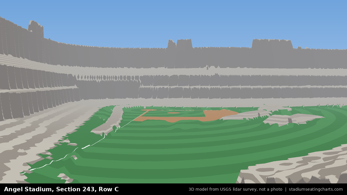 View from Angel Stadium Section 243, Row C, looking toward the pitcher's mound