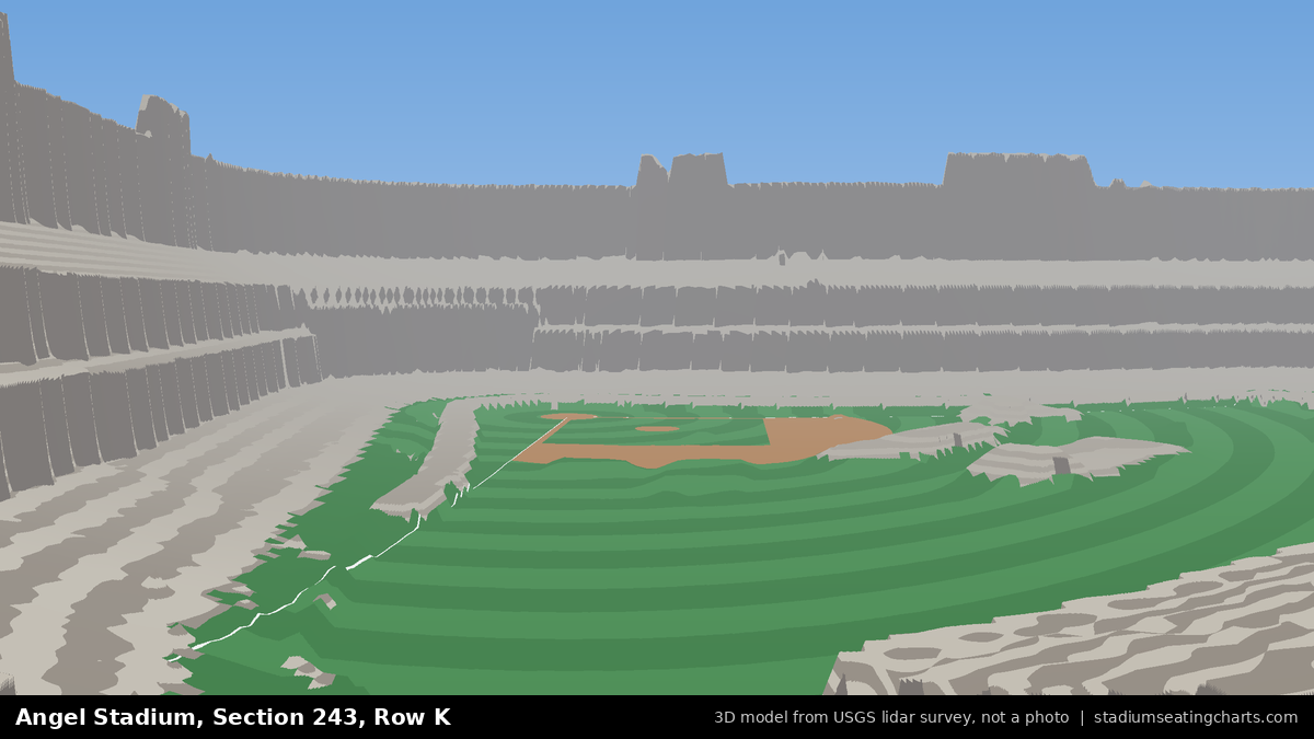 View from Angel Stadium Section 243, Row K, looking toward the pitcher's mound