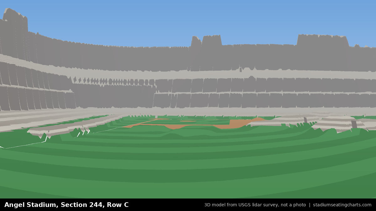 View from Angel Stadium Section 244, Row C, looking toward the pitcher's mound