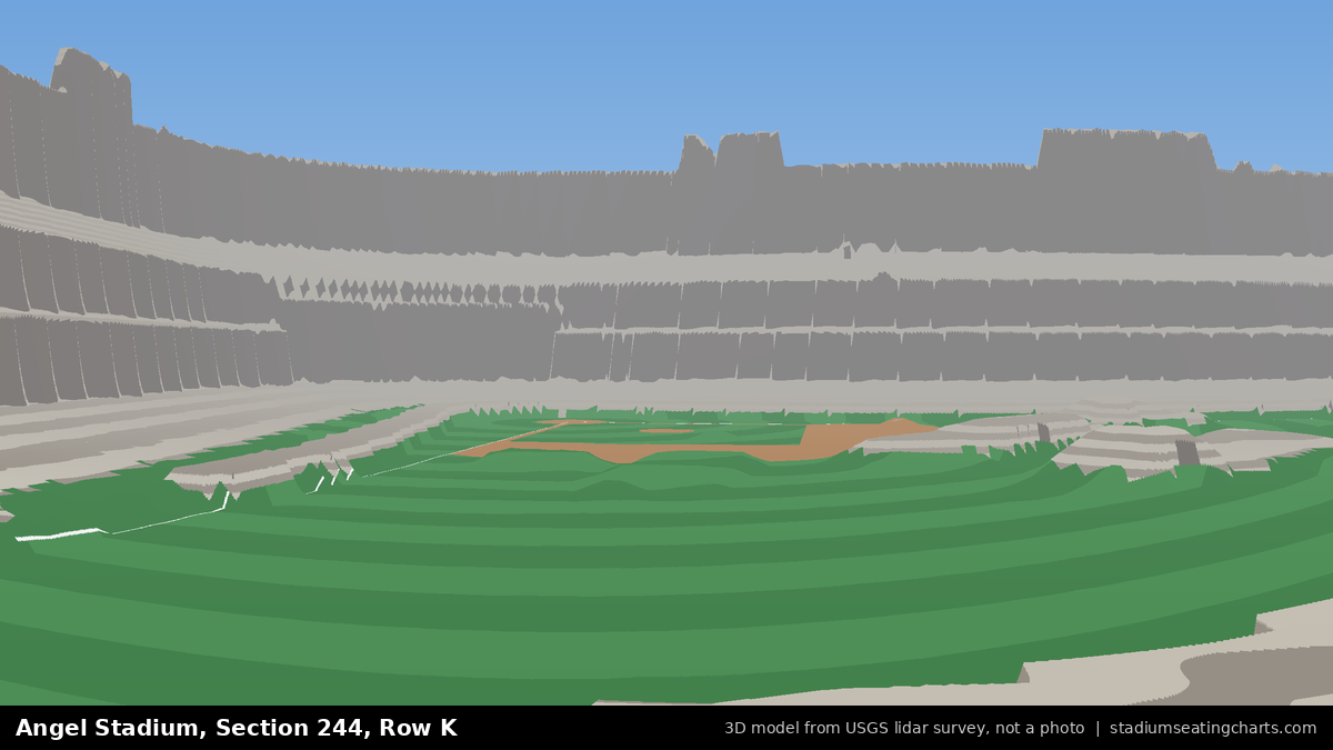 View from Angel Stadium Section 244, Row K, looking toward the pitcher's mound
