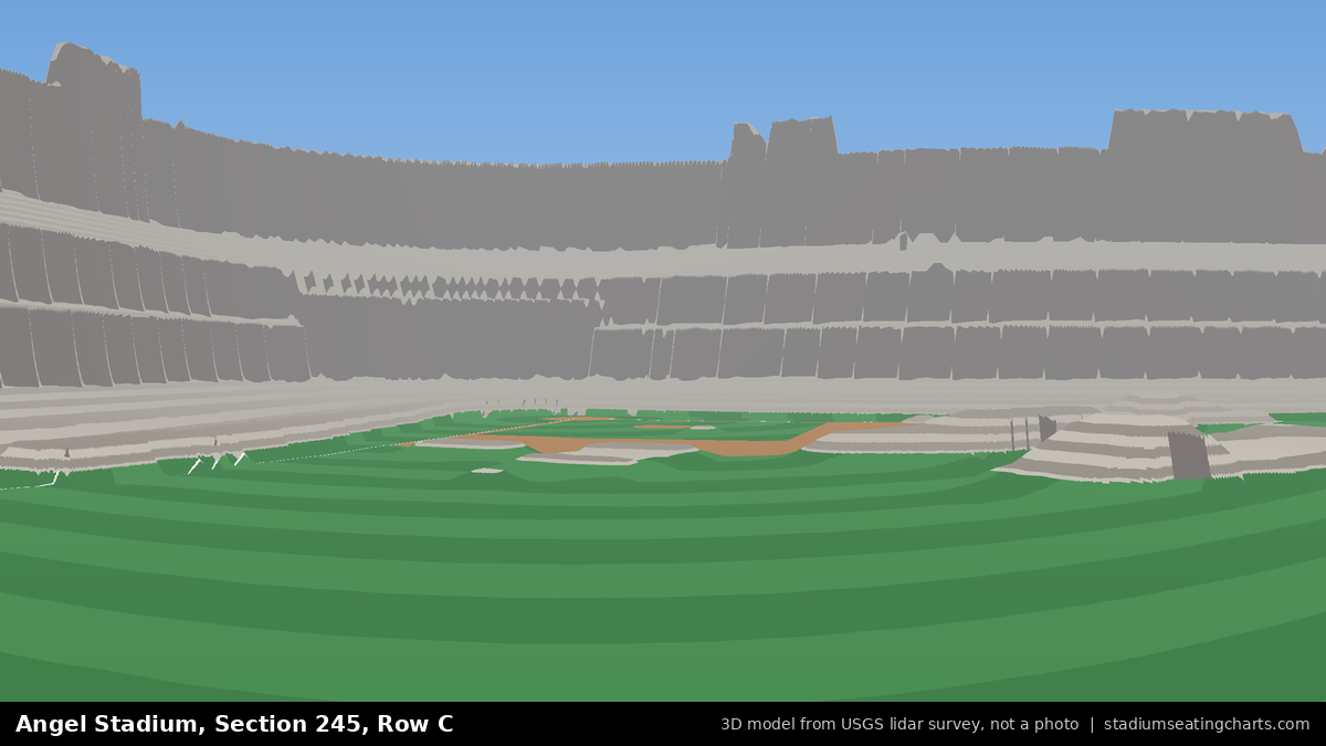 View from Angel Stadium Section 245, Row C, looking toward the pitcher's mound