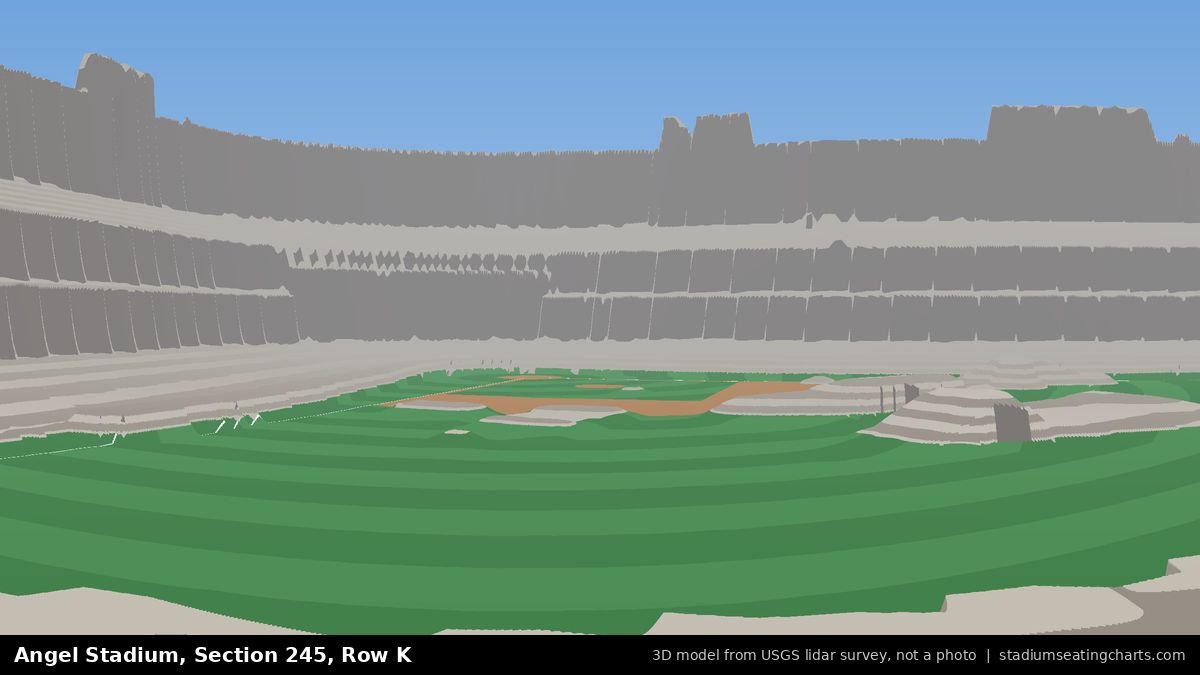 View from Angel Stadium Section 245, Row K, looking toward the pitcher's mound