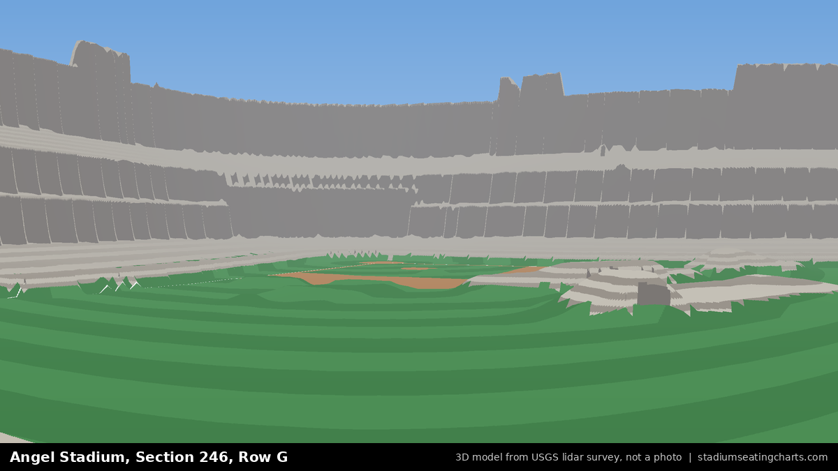View from Angel Stadium Section 246, Row G, looking toward the pitcher's mound