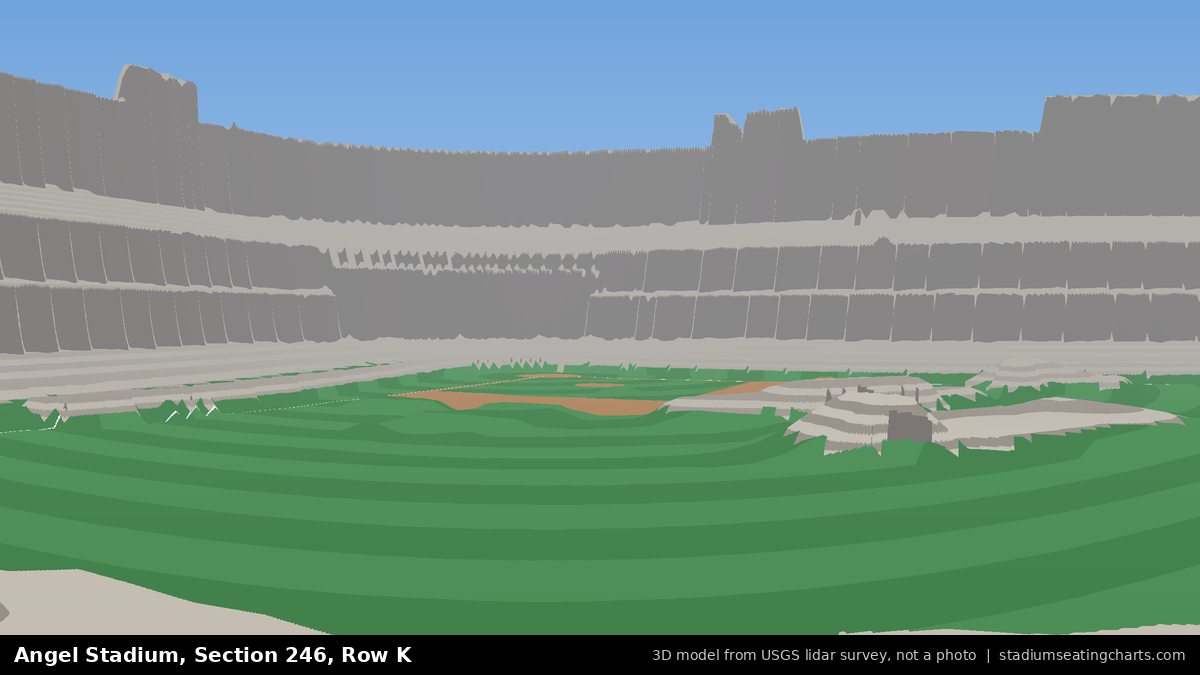 View from Angel Stadium Section 246, Row K, looking toward the pitcher's mound