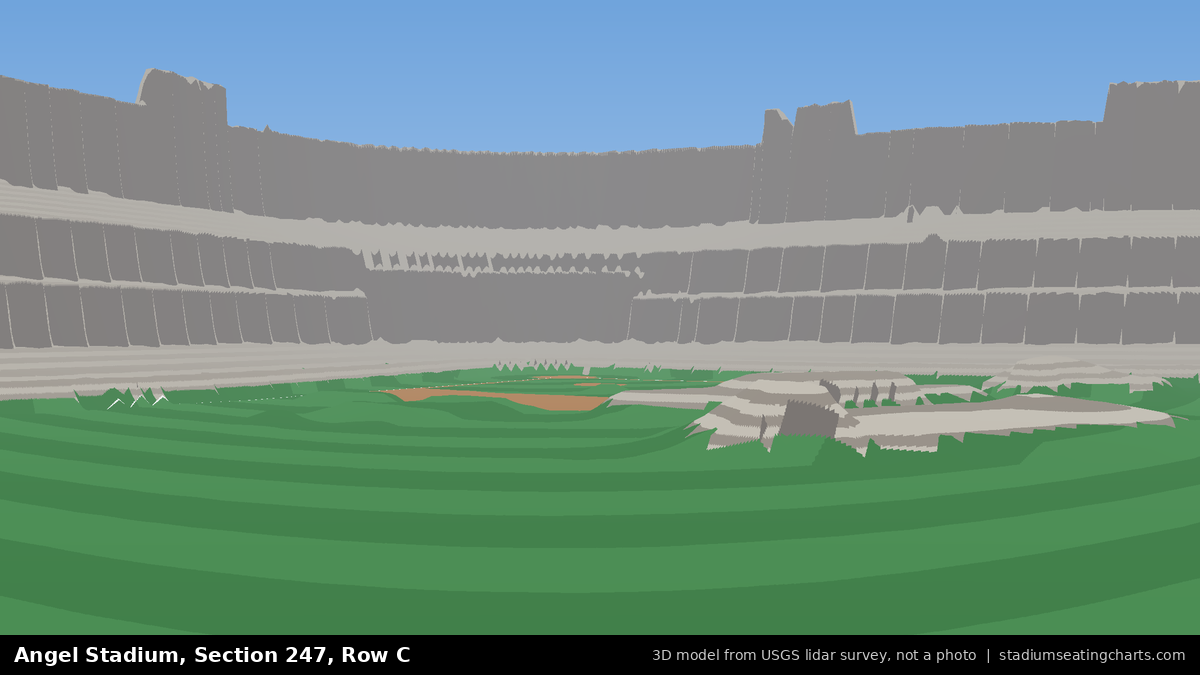 View from Angel Stadium Section 247, Row C, looking toward the pitcher's mound