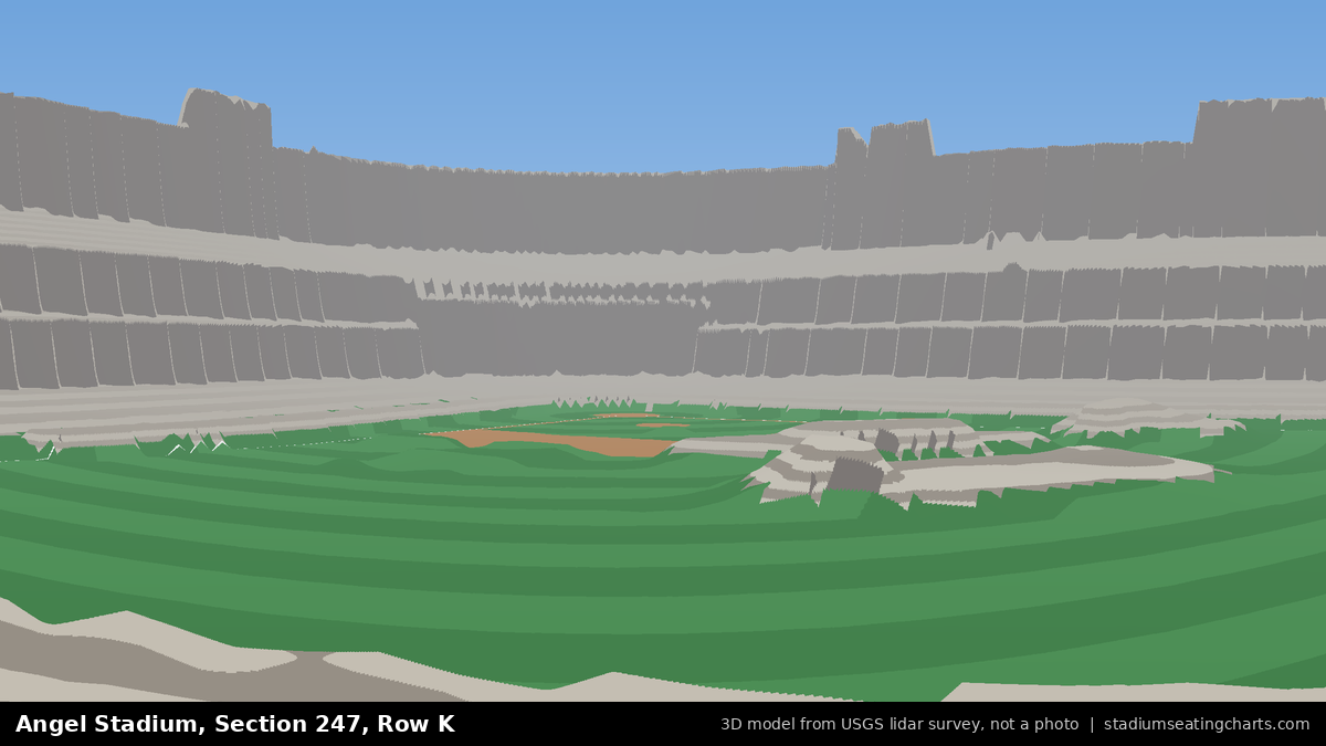 View from Angel Stadium Section 247, Row K, looking toward the pitcher's mound