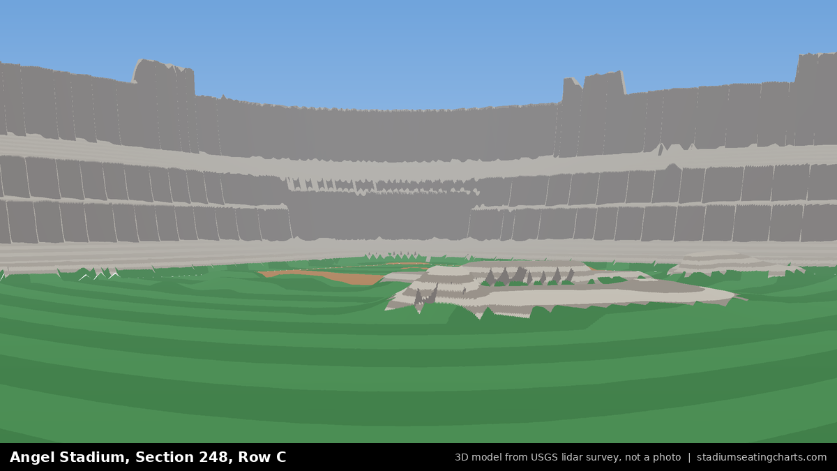 View from Angel Stadium Section 248, Row C, looking toward the pitcher's mound
