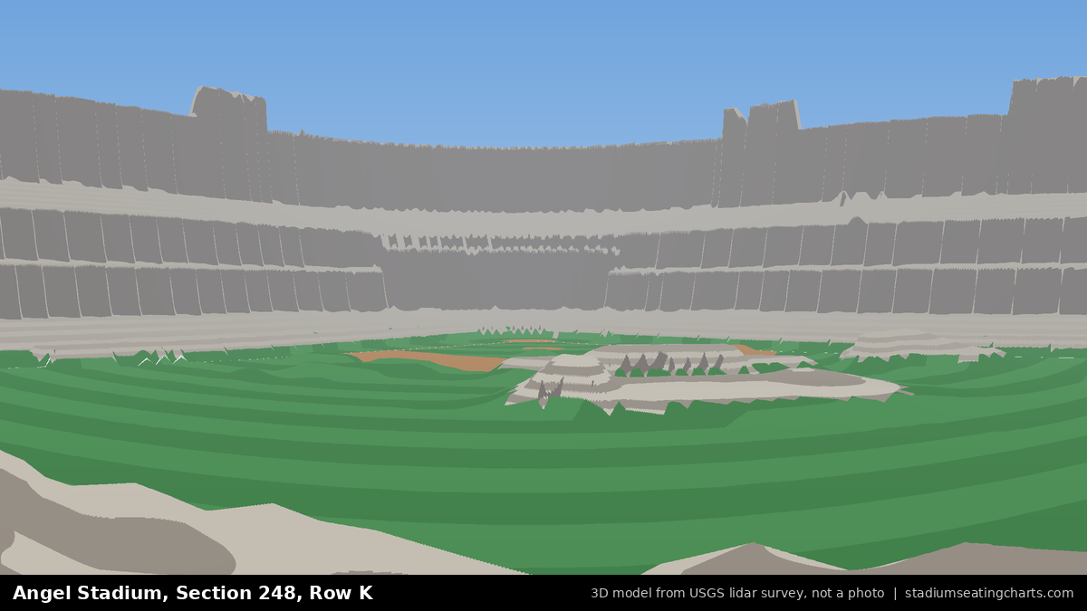 View from Angel Stadium Section 248, Row K, looking toward the pitcher's mound