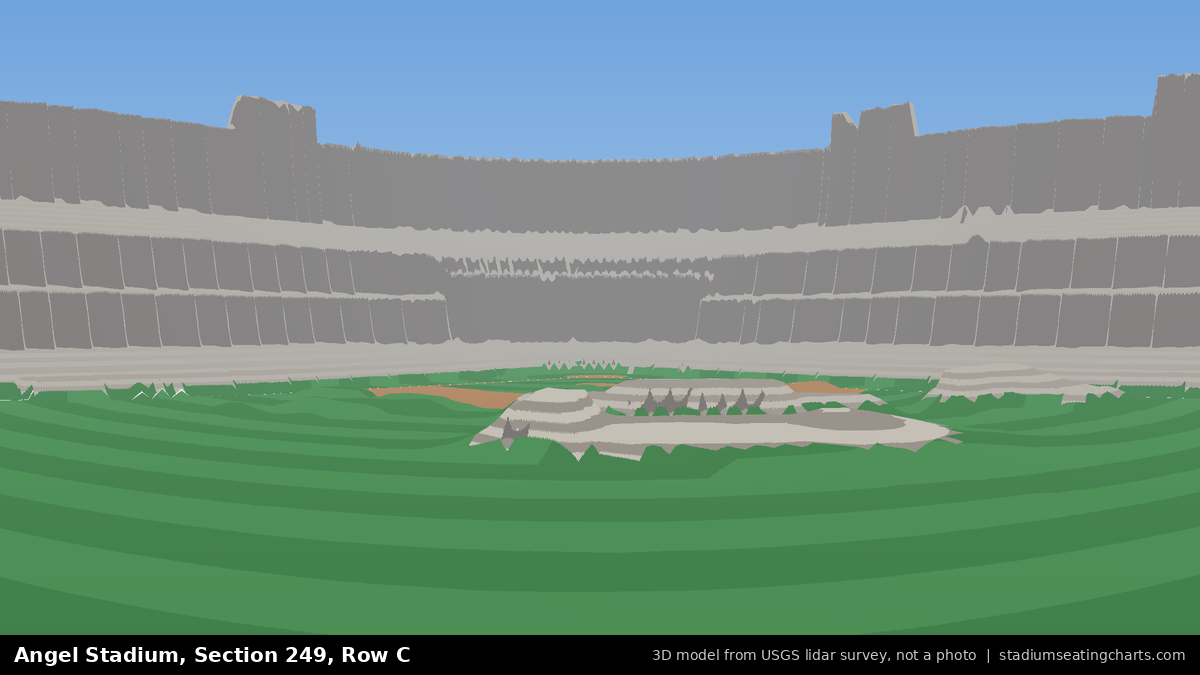View from Angel Stadium Section 249, Row C, looking toward the pitcher's mound