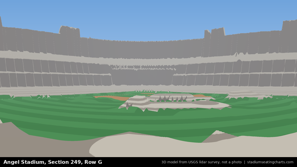 View from Angel Stadium Section 249, Row G, looking toward the pitcher's mound