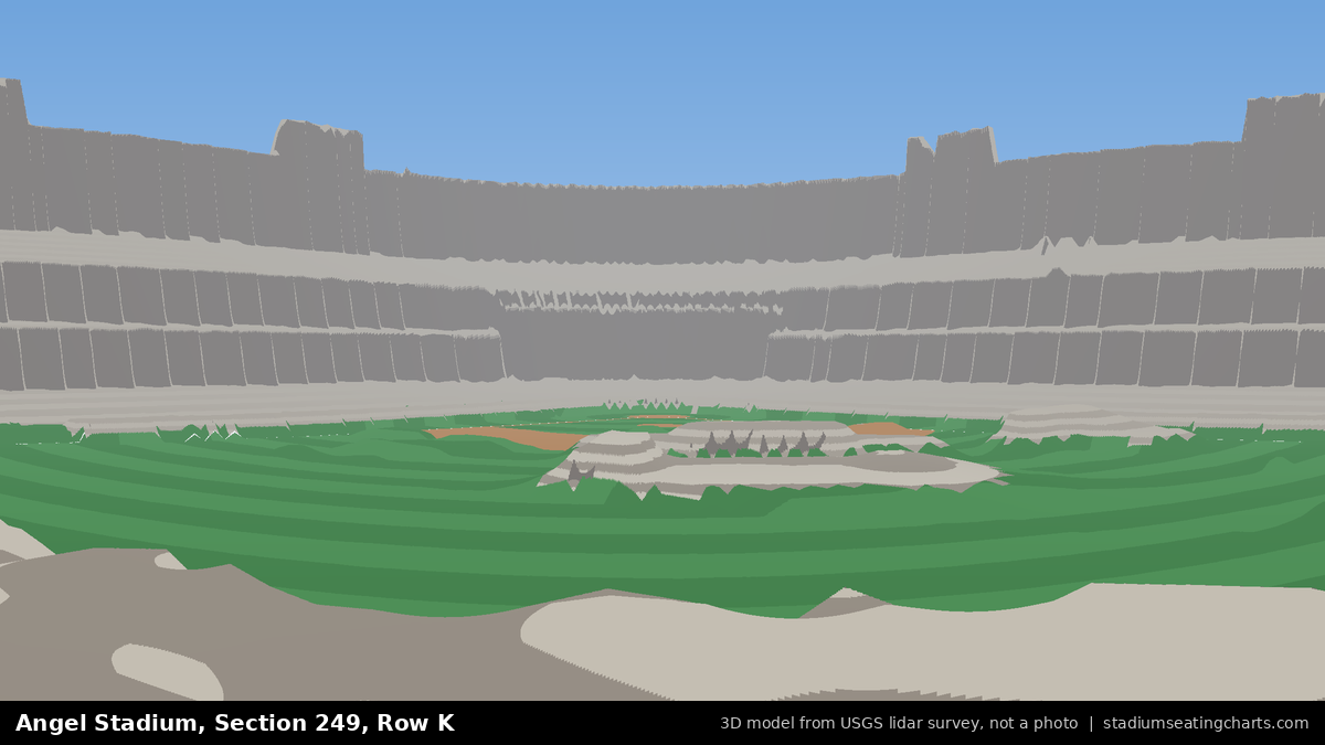 View from Angel Stadium Section 249, Row K, looking toward the pitcher's mound