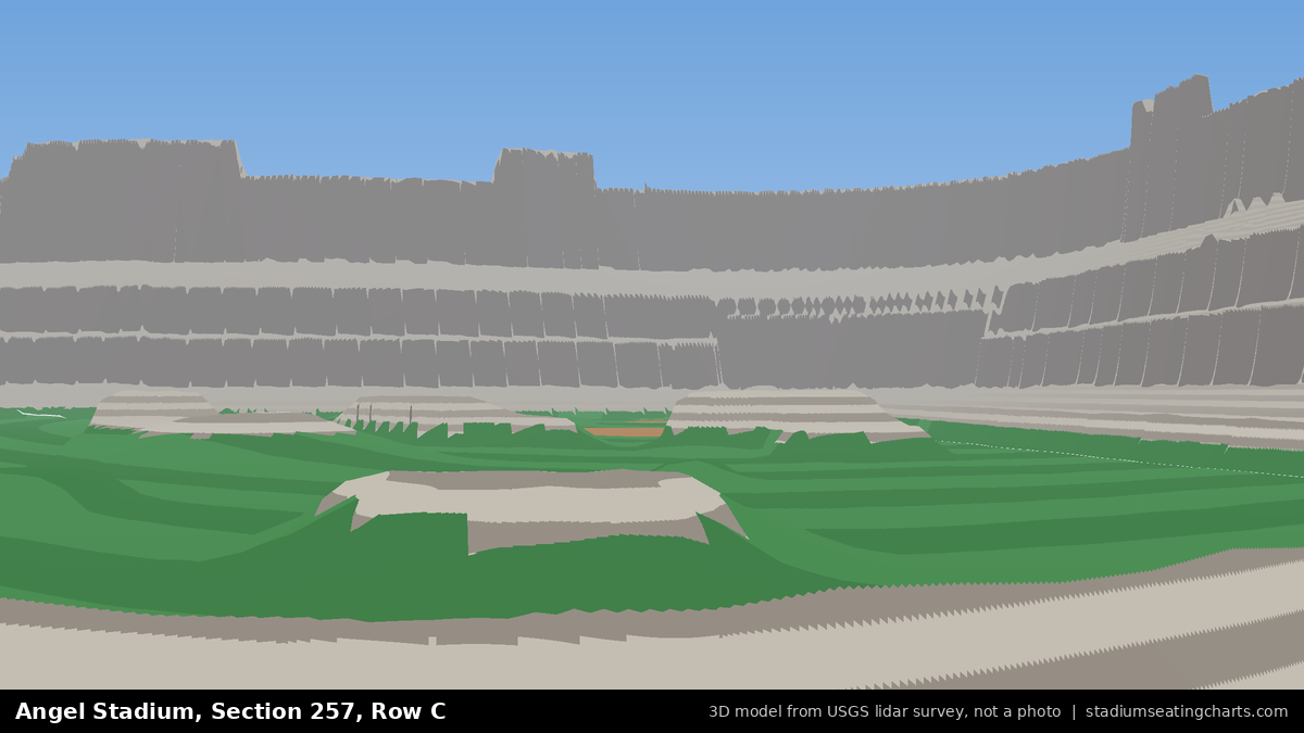 View from Angel Stadium Section 257, Row C, looking toward the pitcher's mound