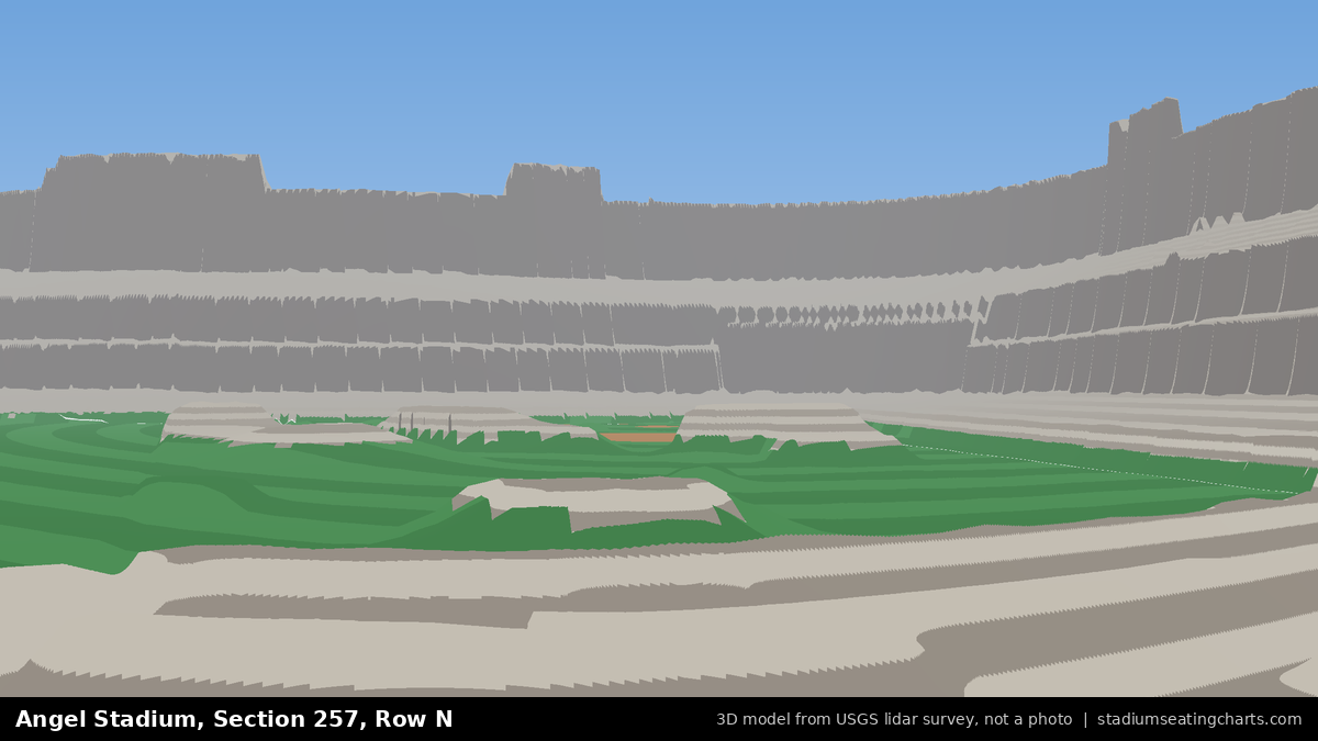 View from Angel Stadium Section 257, Row N, looking toward the pitcher's mound