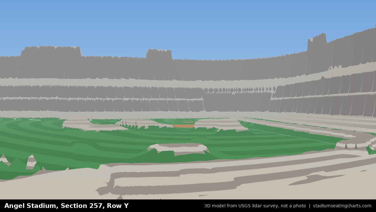 View from Angel Stadium Section 257, Row Y, looking toward the pitcher's mound