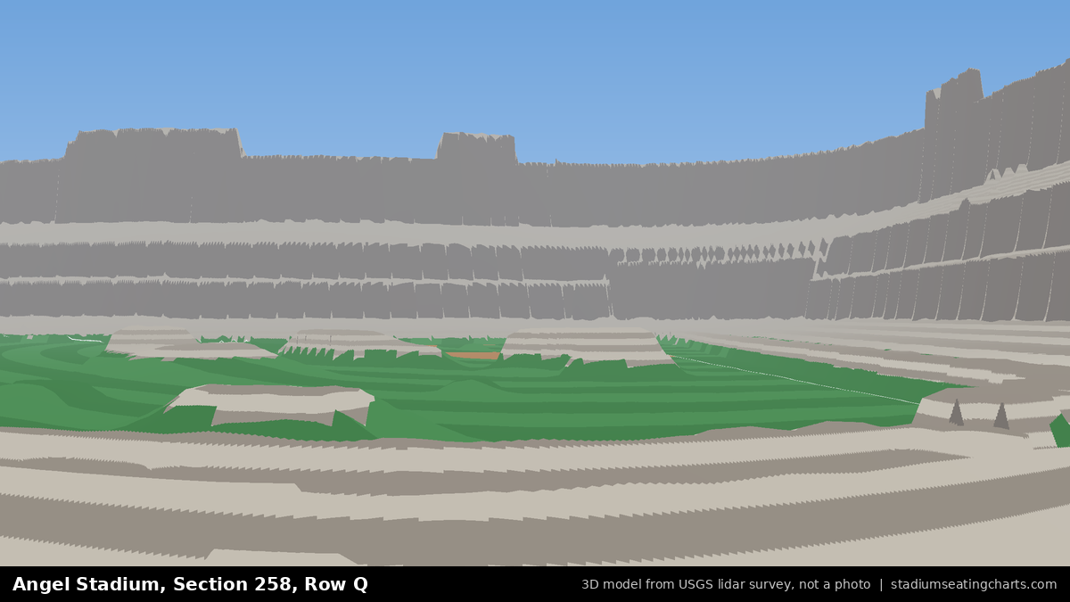 View from Angel Stadium Section 258, Row Q, looking toward the pitcher's mound