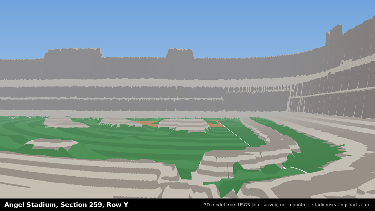 View from Angel Stadium Section 259, Row Y, looking toward the pitcher's mound