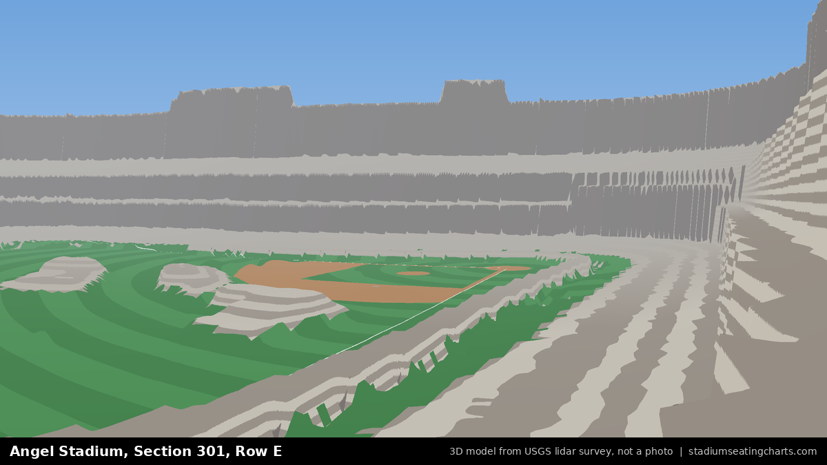 View from Angel Stadium Section 301, Row E, looking toward the pitcher's mound