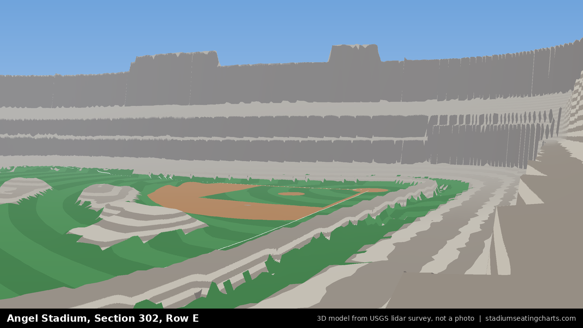 View from Angel Stadium Section 302, Row E, looking toward the pitcher's mound