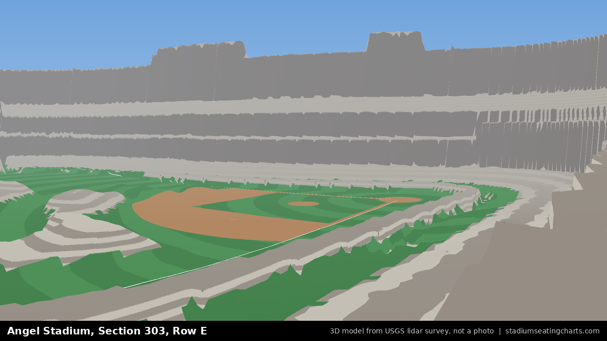 View from Angel Stadium Section 303, Row E, looking toward the pitcher's mound