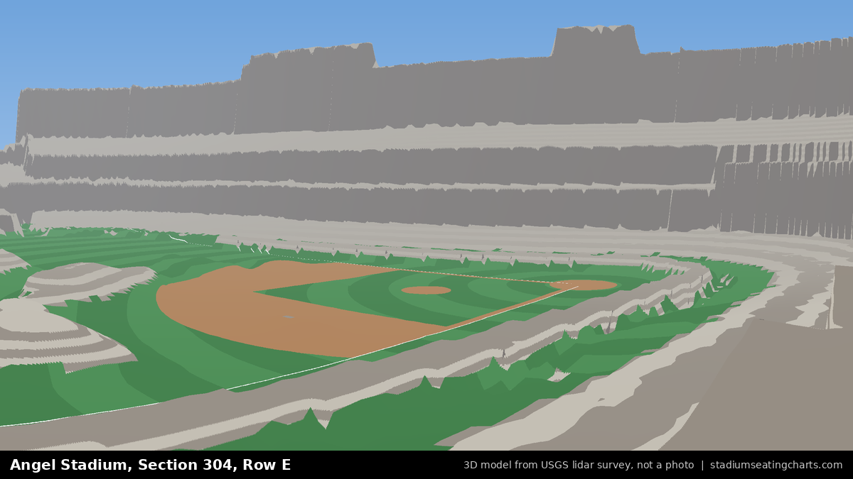 View from Angel Stadium Section 304, Row E, looking toward the pitcher's mound