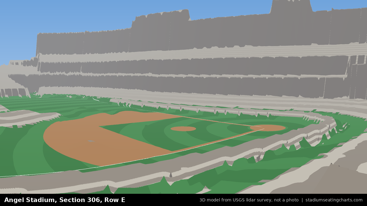 View from Angel Stadium Section 306, Row E, looking toward the pitcher's mound